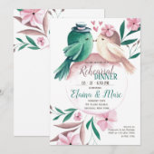 Invitation d'oiseaux d'amoureux de l'aquarelle (Devant / Derrière)