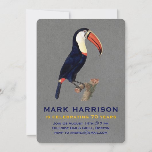 Invitation d'oiseaux d'anniversaire (Devant)