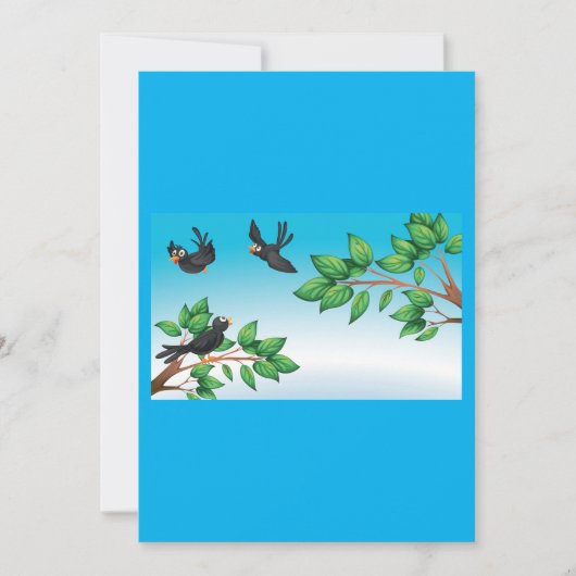 Invitation D'Oiseaux Dans Un Arbre (Devant)