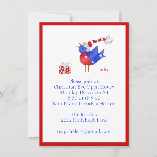 Invitation d'oiseaux et d'arbres (Devant)