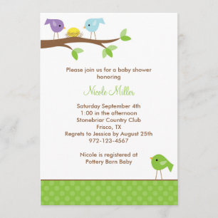 Invitation d'oiseaux et de Baby showers de nids