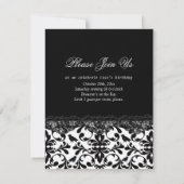 Invitation d'oiseaux noirs et de dentelle (Dos)