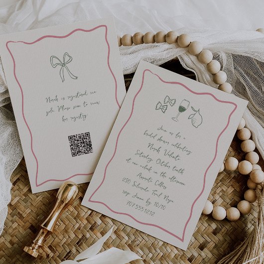 Invitation Dolce Vita Fête des mariées manuscrite