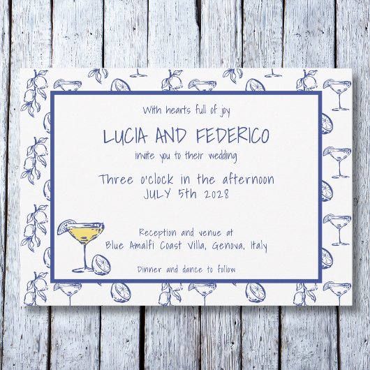 Invitation Dolce Vita Limoncello mariage italien