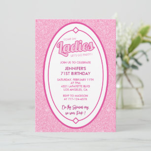 Invitation Doll Blush Pink Parties scintillant 71e anniversai