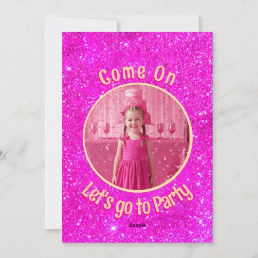 Invitation Doll Pink Gilter Anniversaire (Dos)