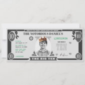 Invitation Dollar Bill, Hip-Hop Rap Notoire, Faux Monnaie (Devant)