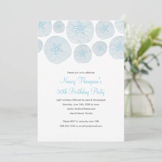 Invitation Dollar de sable 50e anniversaire de fête Invitatio (Debout devant)