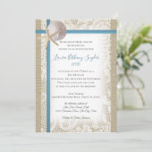 Invitation Dollar de sable et Bat mitzvah bleu dentelle (Debout devant)