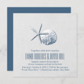 Invitation Dollar de sable et mariage de plage simples (Devant / Derrière)