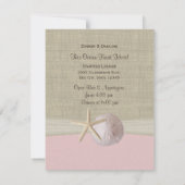 Invitation Dollar de sable et Starfish Réception rose (Dos)