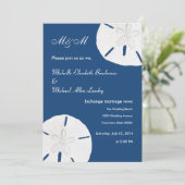 Invitation Dollar de sable Mariage Monaco Mariage bleu (Debout devant)
