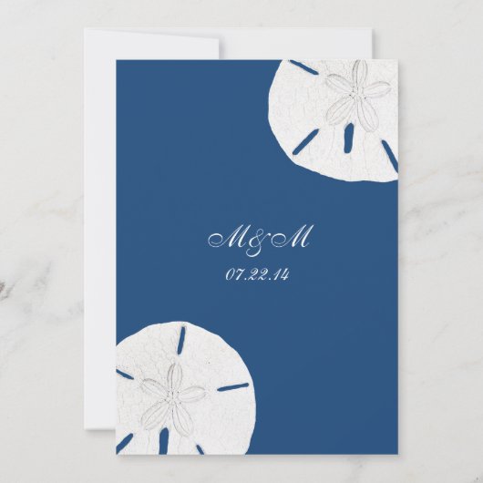 Invitation Dollar de sable Mariage Monaco Mariage bleu (Dos)