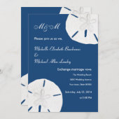 Invitation Dollar de sable Mariage Monaco Mariage bleu (Devant / Derrière)