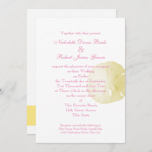 Invitation Dollar de sable rose et jaune Mariage