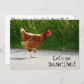Invitation Dollar du poulet - Allons danser ! (Devant / Derrière)