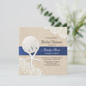 Invitation Dollar Rustique Burlap Sand & Fête des mariées Sta (Debout devant)