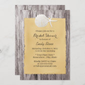 Invitation Dollar rustique de sable et Fête des mariées en bo (Devant / Derrière)