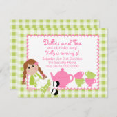 Invitation Dollies Tea Party (Devant / Derrière)