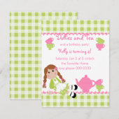 Invitation Dollies Tea Party (Devant / Derrière)