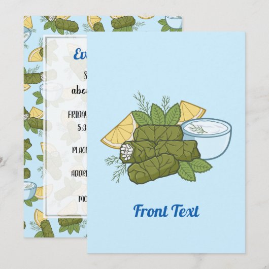 Invitation Dolmadakia (Devant / Derrière)