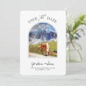 Invitation Dolomites Italie Mariage Enregistrer la date (Debout devant)