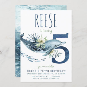 Invitation Dolphin 5e anniversaire