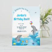 Invitation Dolphin Fun Beach Volleyball enfants Graphisme (Debout devant)