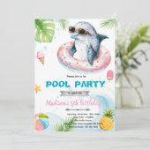 Invitation Dolphin Pool Party invite (Debout devant)