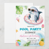 Invitation Dolphin Pool Party invite (Devant / Derrière)