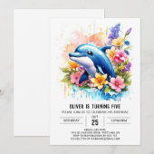 Invitation Dolphin Underwater Wonderland Anniversaire (Devant / Derrière)