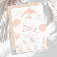 Dolphins & Seashell Sea You Bientôt Baby shower ro