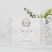 Invitation Dolphins Whimsy moderne Mariage couleur neutre (Debout devant)