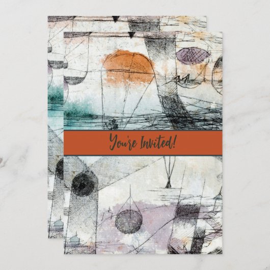 Invitation Domaine d'Air Paul Klee Expressionniste Abstrait (Devant / Derrière)