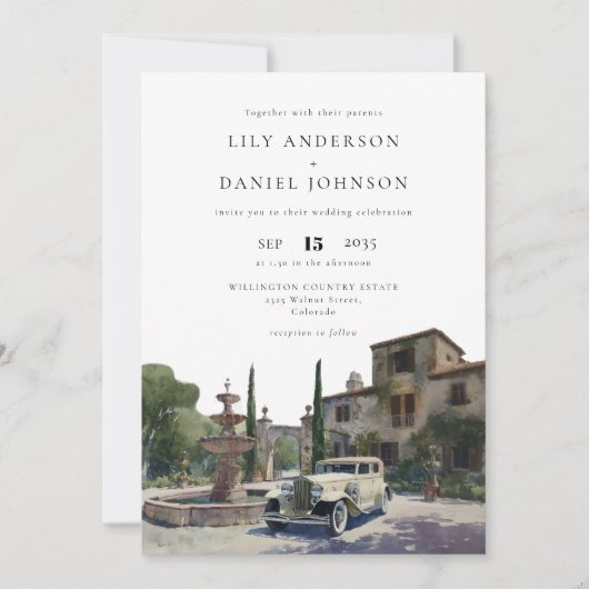 Invitation Domaine de Vieille Fortune QR Code Mariage (Devant)