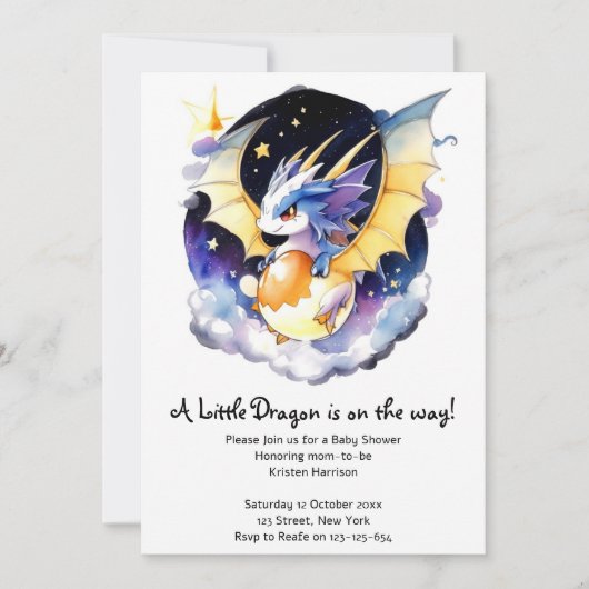 Invitation Domaine des dragons : Baby shower (Devant)