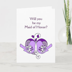 Invitation Domestique de coeur d'oiseau pourpre de lavande
