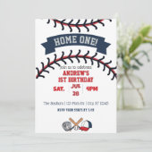Invitation Domicile Un, Baseball 1er Anniversaire (Debout devant)