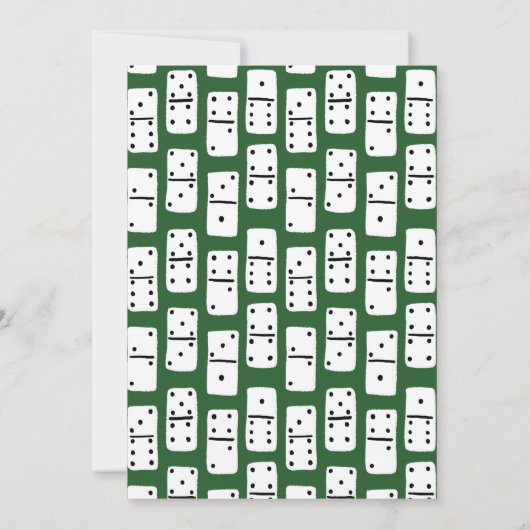 Invitation Dominos blancs avec points noirs vert (Dos)