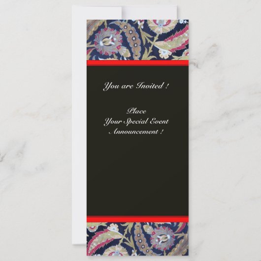 INVITATION DOMMASQUE BLEU VERT & NOIR, MONOGRAMME DE SCEAU DE (Dos)