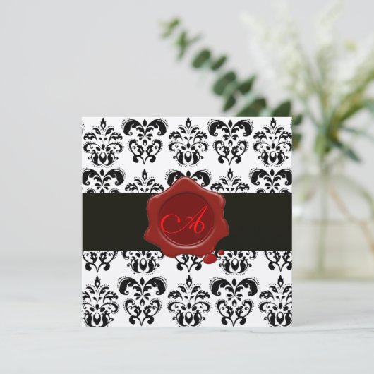 Invitation DOMMASQUE NOIR ET BLANC, Champagne MONOGRAMME DE S (Debout devant)