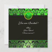 INVITATION DOMMASQUE VERT, BIJOUX AVEC MONOGRAMME CASQUETTE E (Dos)