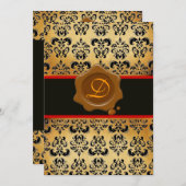 INVITATION DOMMASQUES BROWN ROUGES ET NOIRS, MONOGRAMME DE SC (Devant / Derrière)