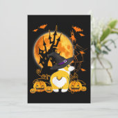 Invitation Don de chien | Halloween Corgi (Debout devant)