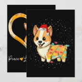 Invitation Don de chien | lumières de noël corgi (Devant / Derrière)