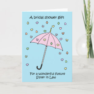 Invitation Don de Fête des mariées pour future soeur en droit