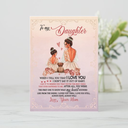 Invitation Don de fille | Lettre À Ma Fille De Maman (Debout devant)