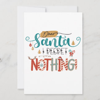 Invitation Don de Noël Cher Père Noël Je Regrette Rien