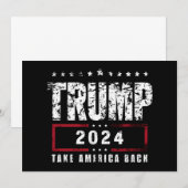 Invitation Donald Trump 2024 redonne l'élection américaine (Devant / Derrière)