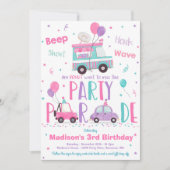 Invitation Donat Birthday Party Drive By Birthday Parade (Devant)